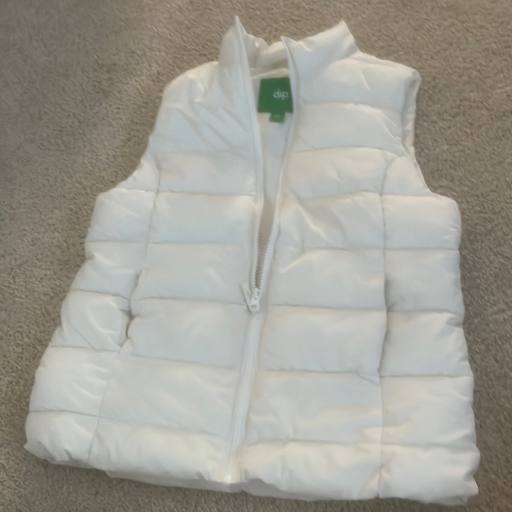 cream/white puffy vest